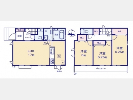 東大和市中央4丁目〈新築〉多摩モノレール「上北台」駅徒歩15分　3LDK　ZEH水準の省エネ住宅　全室南向き間取り　家事動線良好　浄水器　1坪タイプシステムバス　浴室乾燥機　全5棟A号棟