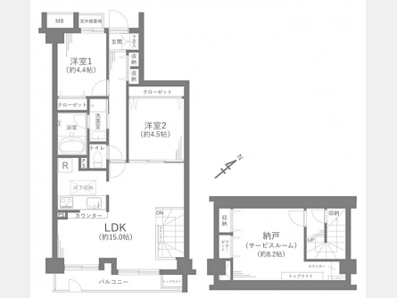 立川市錦町3丁目〈中古〉JR中央線「立川」駅徒歩11分　2SLDK（地下1階付）　3駅利用可能　浴室乾燥機　浄水器　食洗機　オートロック　宅配ボックス　