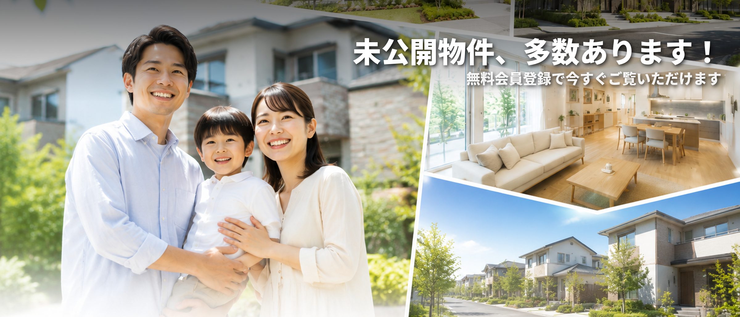 未公開物件、多数あります！無料会員登録で今すぐご覧いただけます